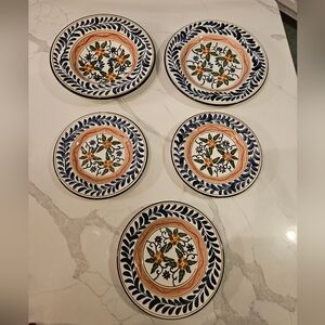 5 Talavera Hand Painted Tabletops Unlimited Salad Dinner Bowl Wall Decor Plates